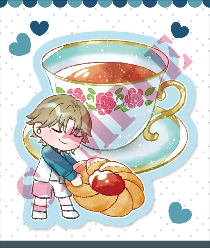 喫茶店×プリンス ハーフカットシール