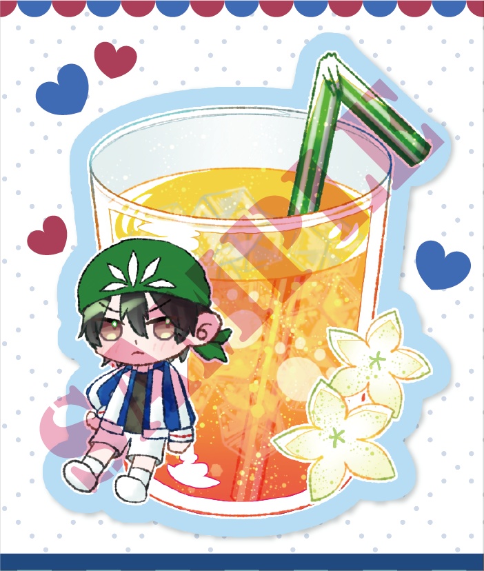 喫茶店×プリンス ハーフカットシール