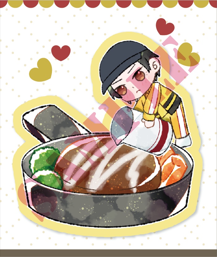 喫茶店×プリンス ハーフカットシール