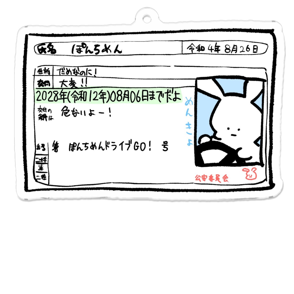 めんきょ?アクキー