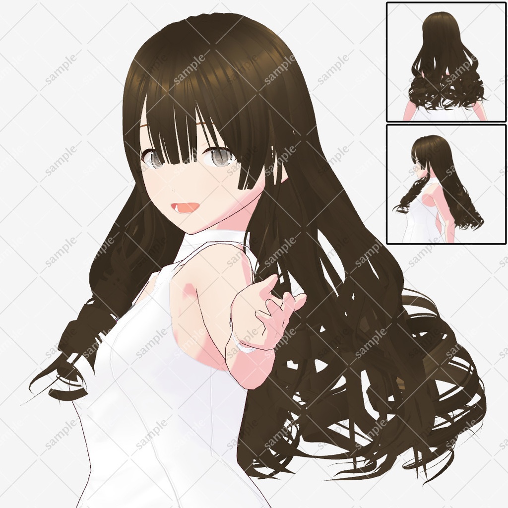 【VRoid】後髪_縦ロール