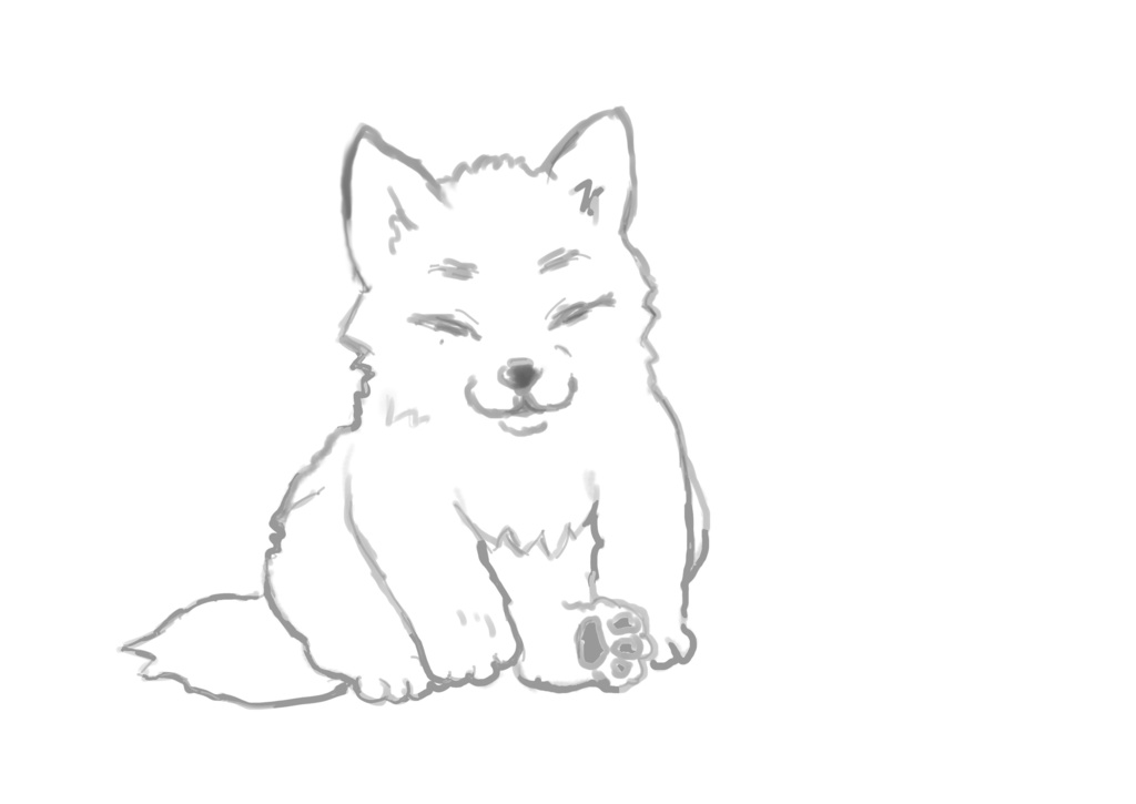 お座り仔狼ちゃん