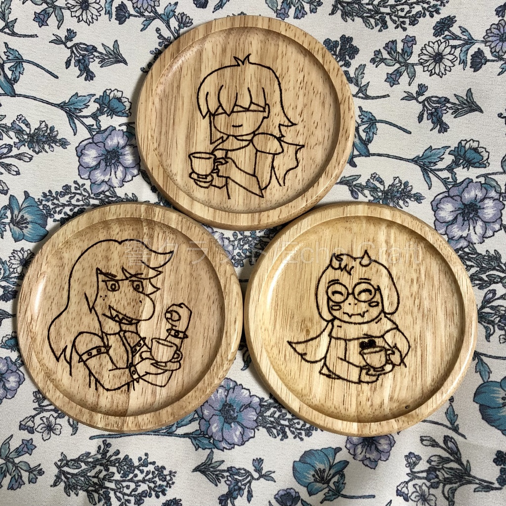 Deltarune「ティー」コースター（ウッド）Wooden Coaster Tea