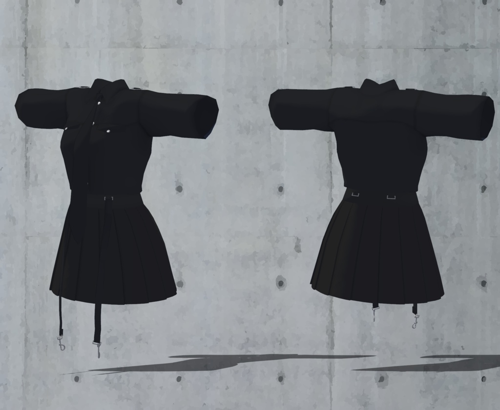 【薄荷用衣装】黒シャツ&黒スカート