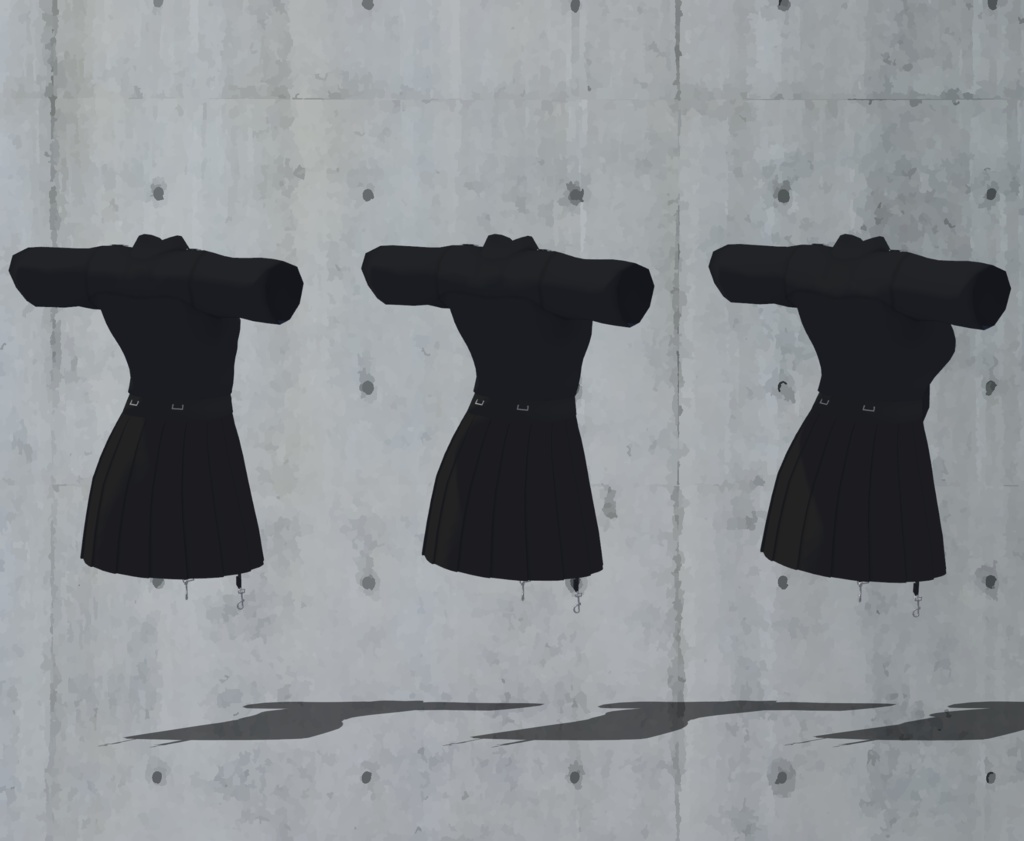 【狐雪用衣装】黒シャツ&黒スカート