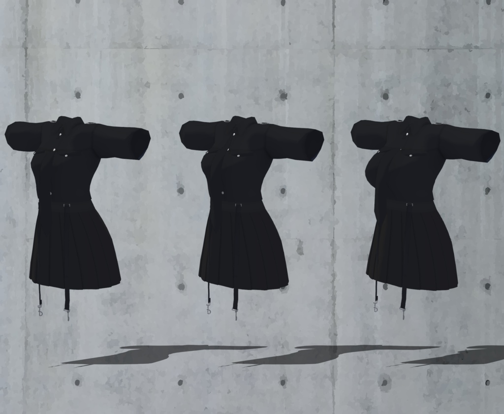 【狐雪用衣装】黒シャツ&黒スカート