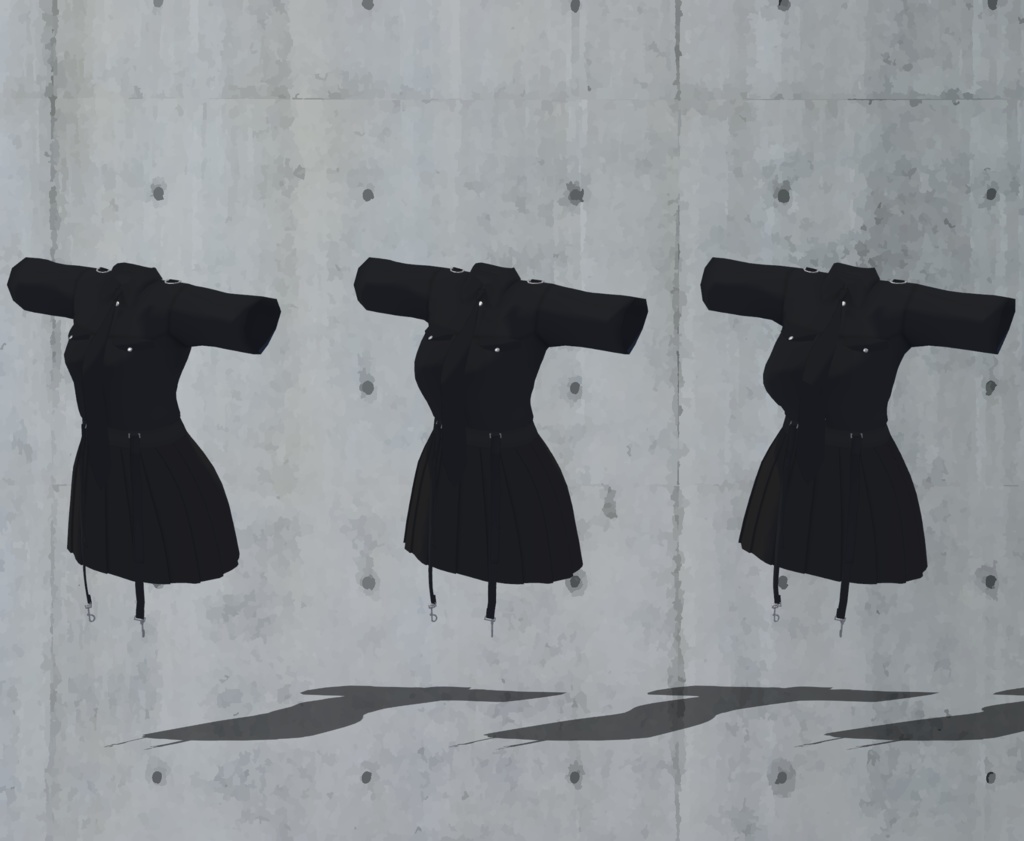 【ここあ用衣装】黒シャツ&黒スカート