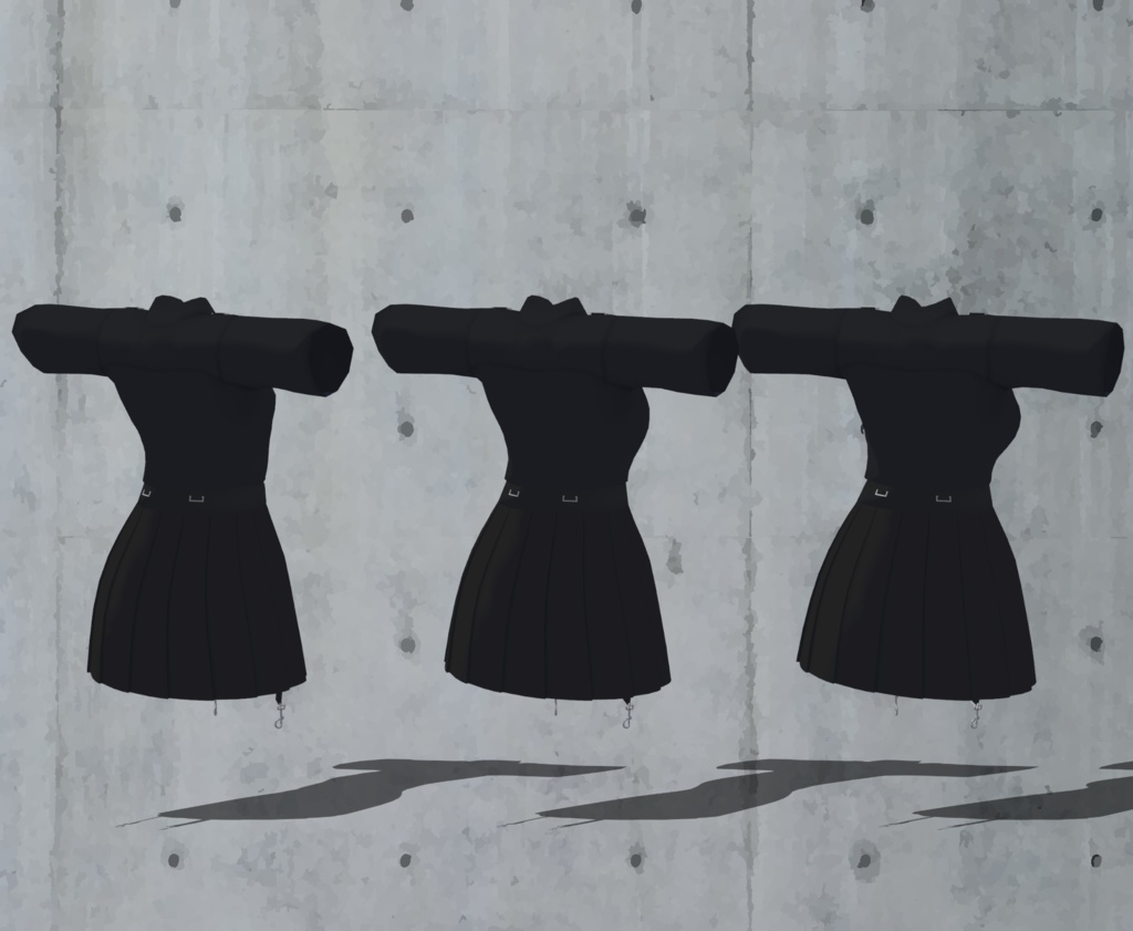 【ここあ用衣装】黒シャツ&黒スカート