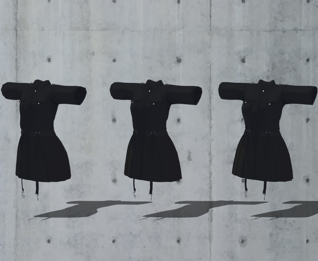 【メリノ用衣装】黒シャツ&黒スカート