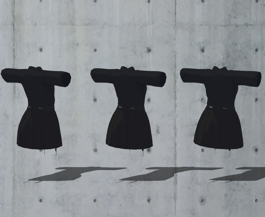 【メリノ用衣装】黒シャツ&黒スカート