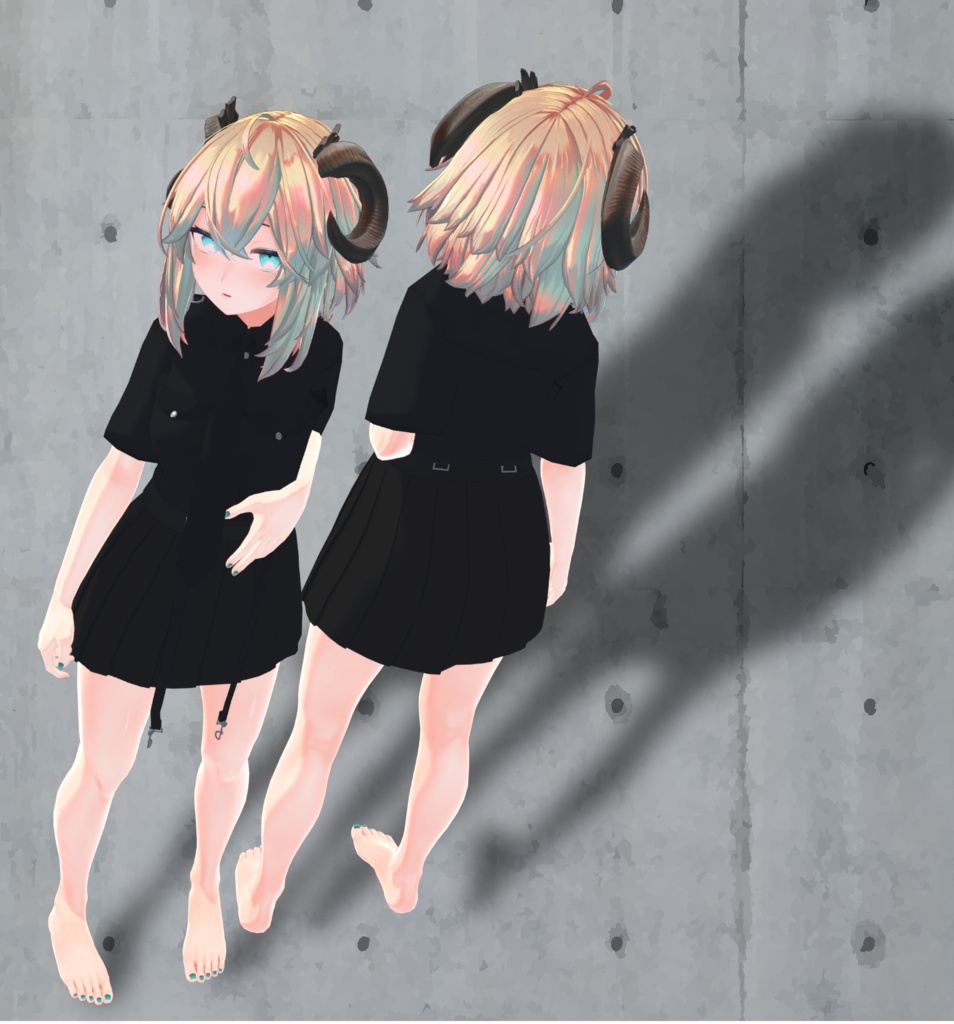 【メリノ用衣装】黒シャツ&黒スカート