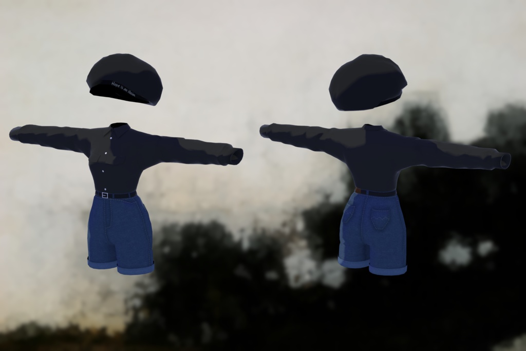 【薄荷用衣装】オーバーサイズシャツコーデ