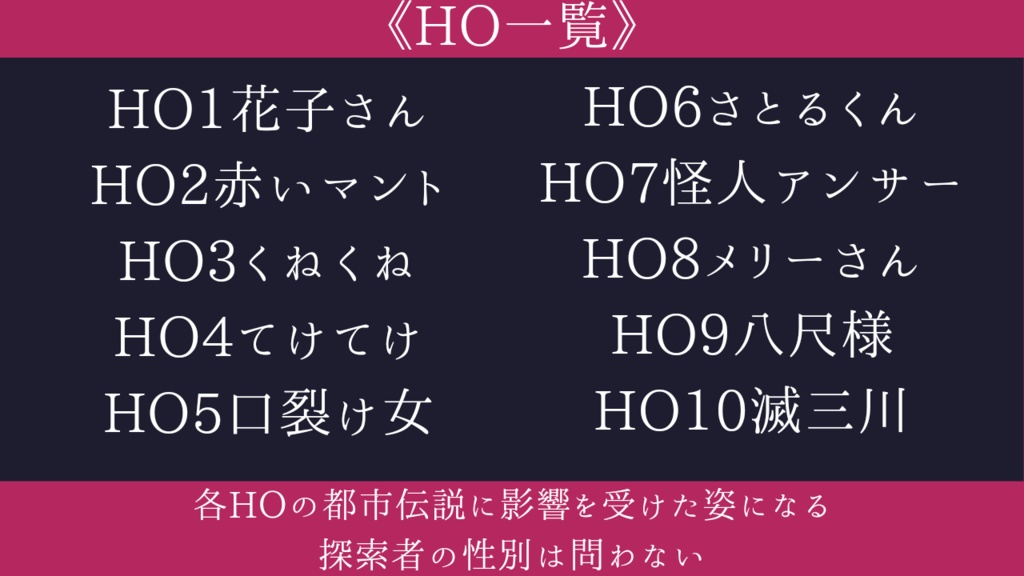 CoCシナリオ 匣似話