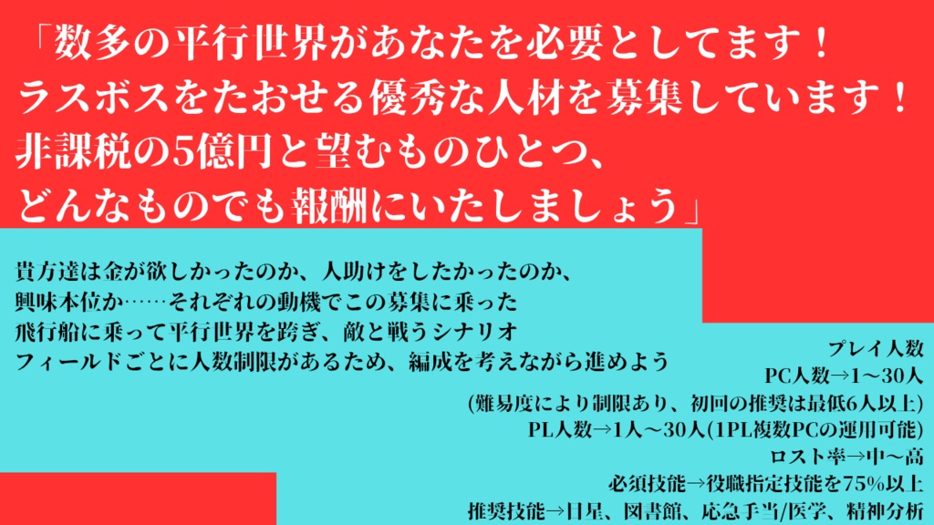 CoCシナリオ 此方、ラスボス戦代行業者です