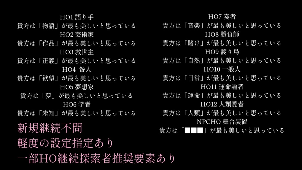 CoCシナリオ 陥落世界のメアリースー