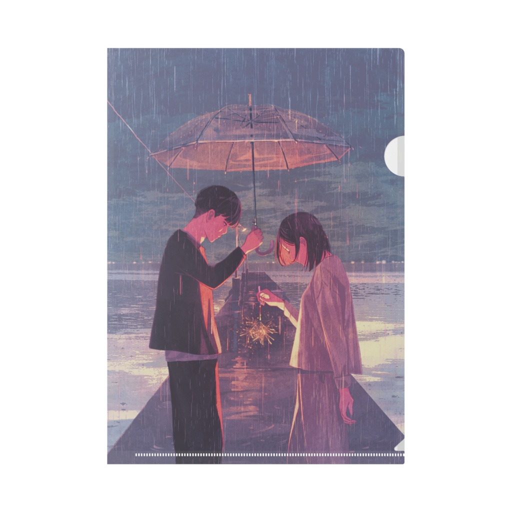 白と黒を繋ぐ色 クリアファイル