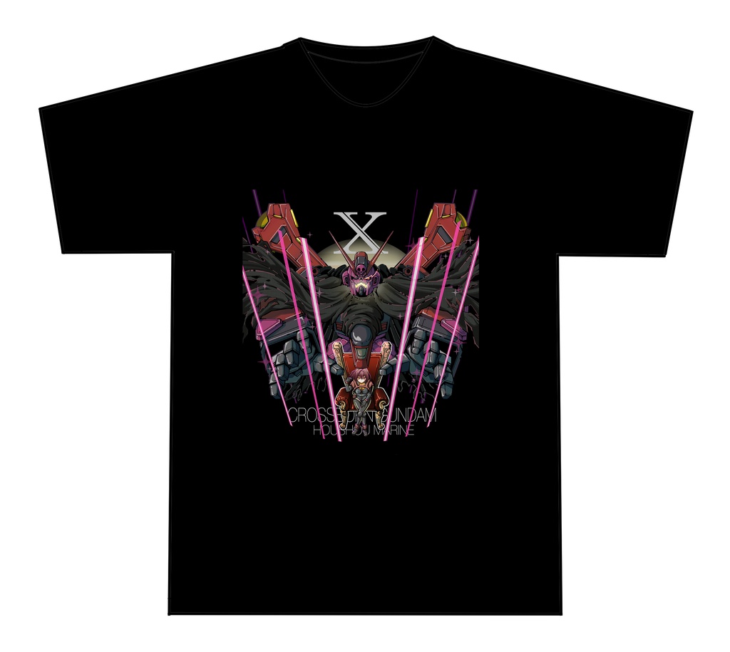 宝鐘マリン×クロスボーンガンダム　Tシャツ(XLサイズ)