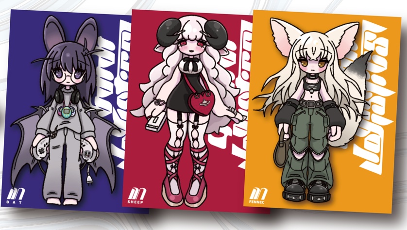 なでなでキャラステッカー3枚セット