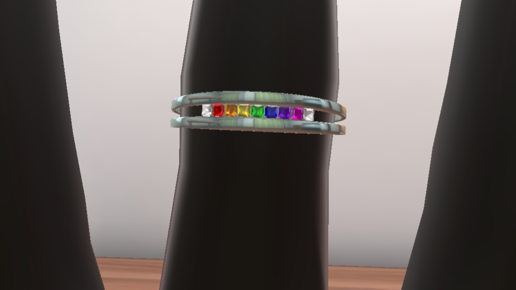 【無料】虹色!宝石指輪【VRC想定】