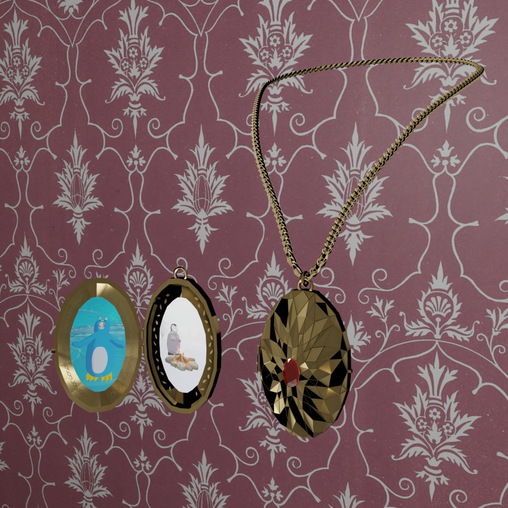 【開閉&画像変更可能!】ロケットペンダント【VRC想定】