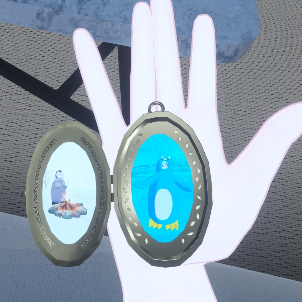 【開閉&画像変更可能!】ロケットペンダント【VRC想定】