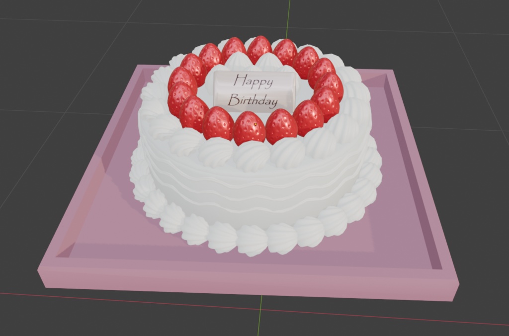 ケーキ(Blender, fbx)