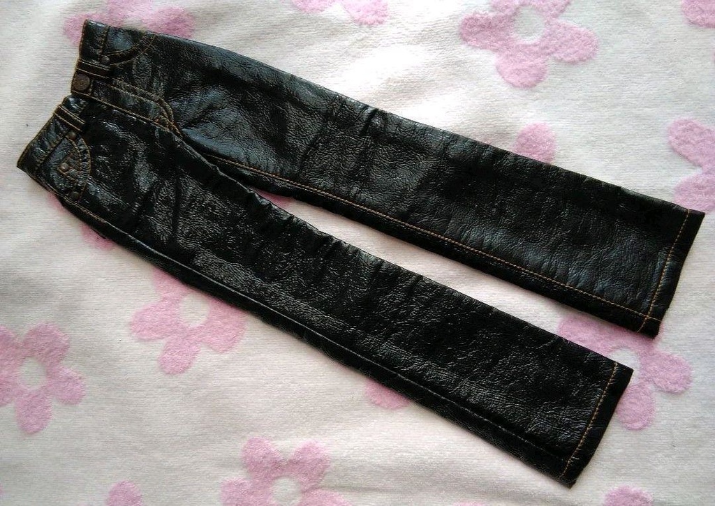 SD 13少年ロング脚対応　合皮　デニム型パンツ　黒