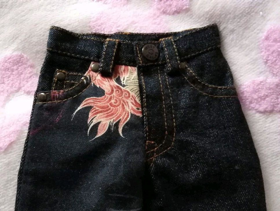 SD 13少年ロング脚対応 デニム 風神柄 紺 一点物