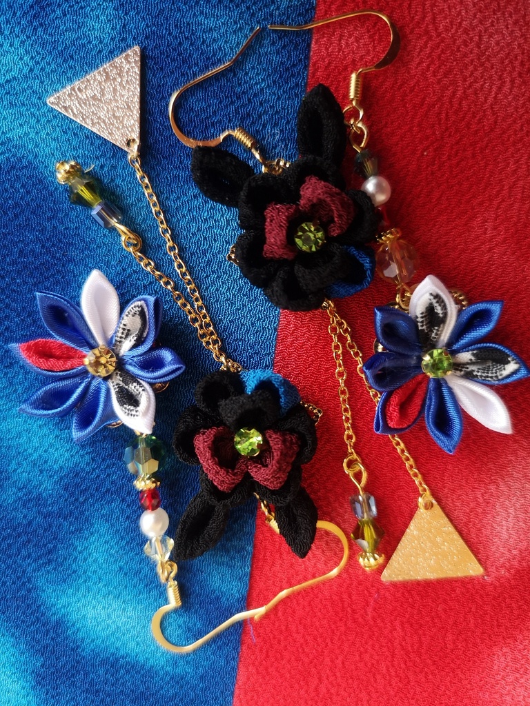 ヒプマイイメージつまみ細工ピアス(二郎)