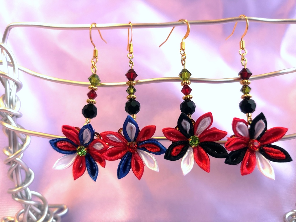 ヒプマイイメージつまみ細工ピアス(一郎・新衣装)