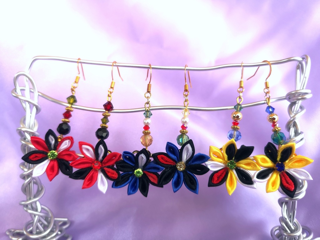 ヒプマイイメージつまみ細工ピアス(二郎・新衣装)