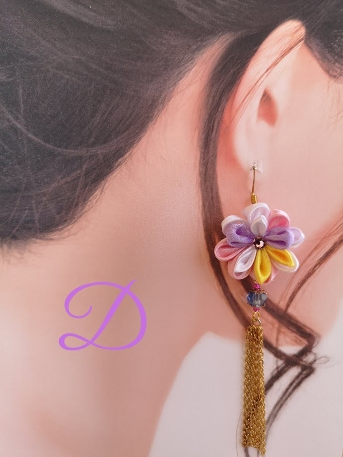 つまみ細工ピアス<cute girl>2種類掲載