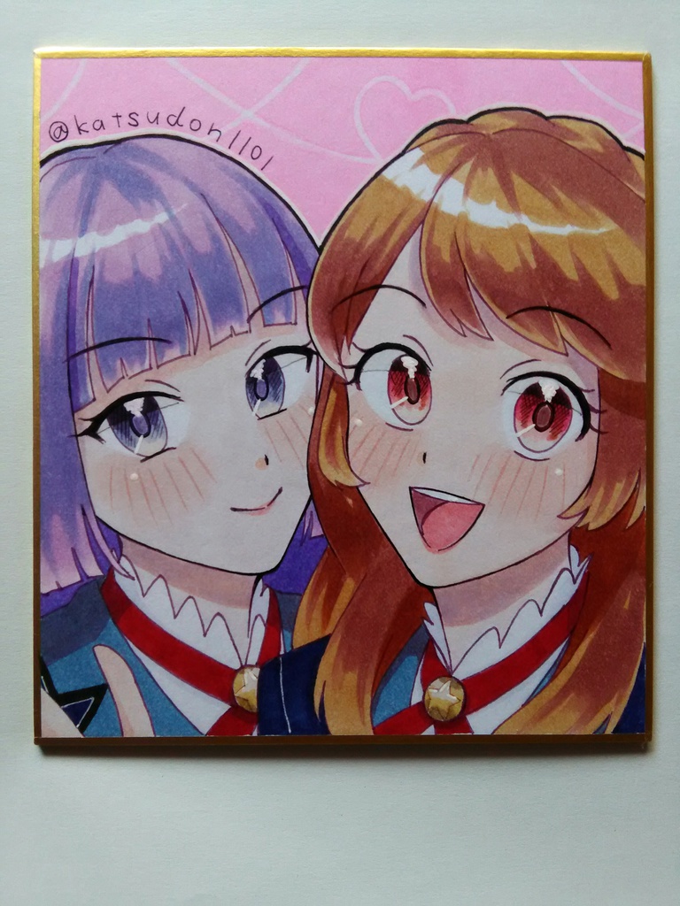 描き下ろしミニ色紙（あかスミ）