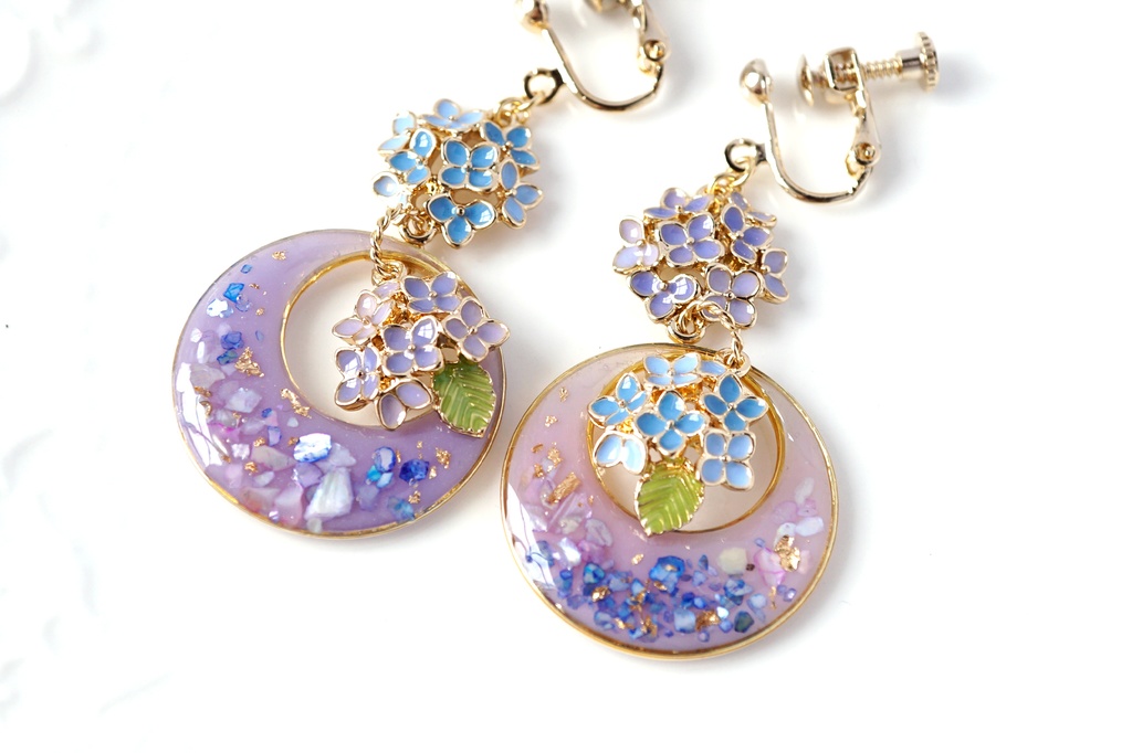 紫陽花(イヤリングorピアス)