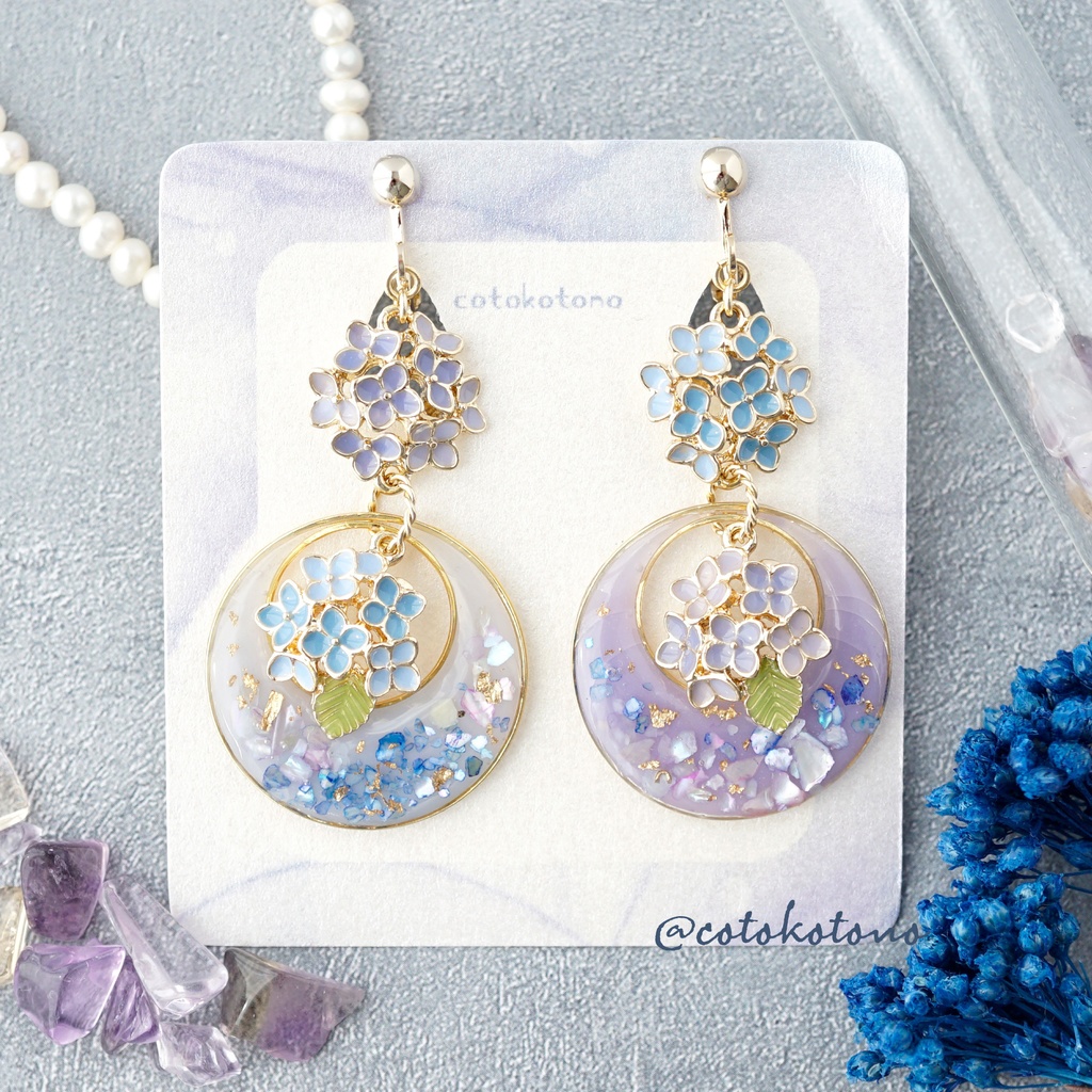 紫陽花（イヤリングorピアス）
