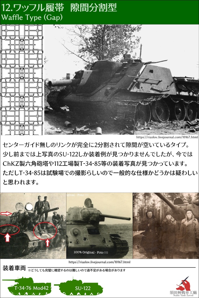 T-34 500mm幅 ピン連結式履帯