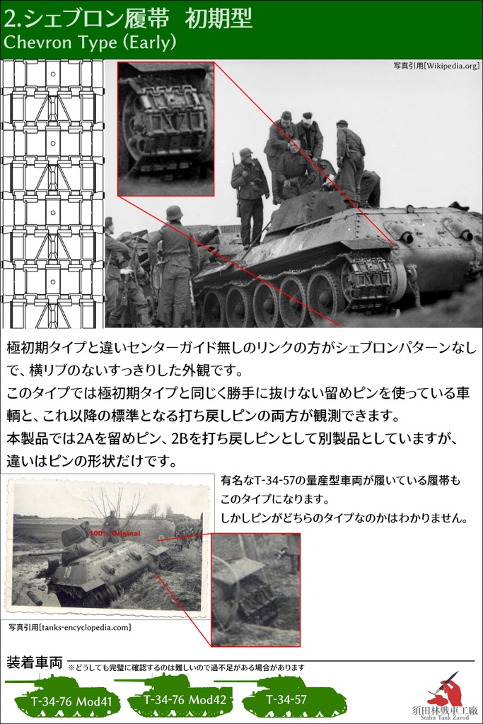 T-34 500mm幅 ピン連結式履帯