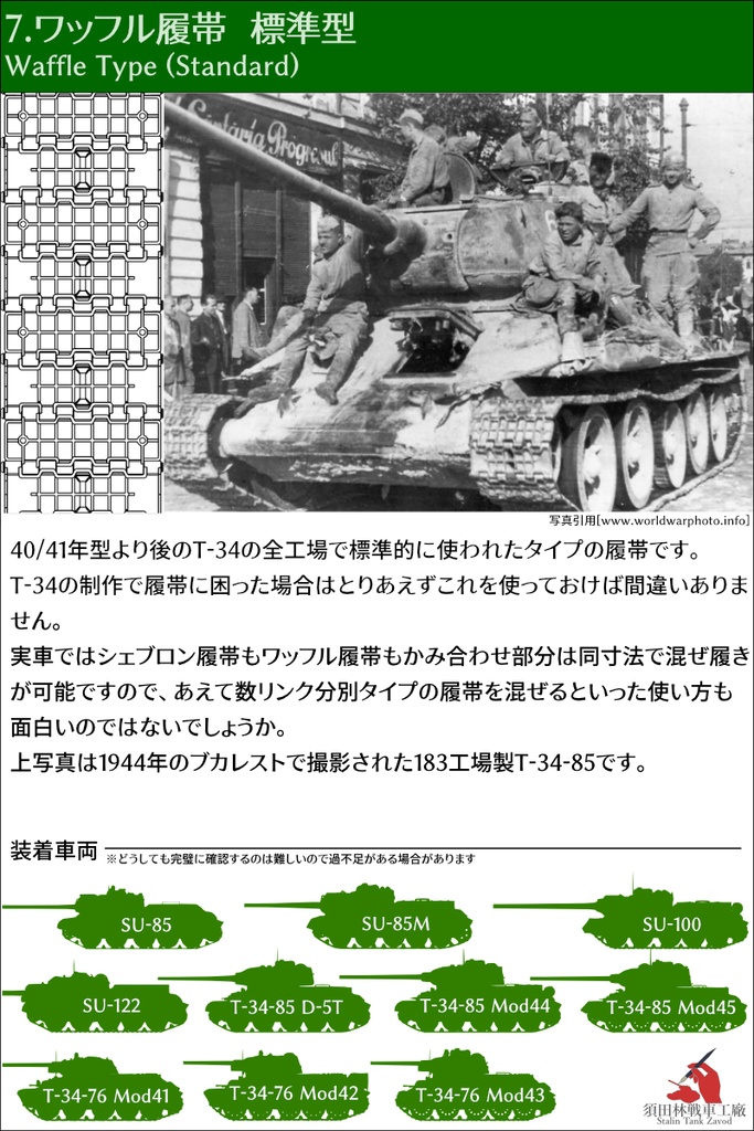 T-34 500mm幅 ピン連結式履帯