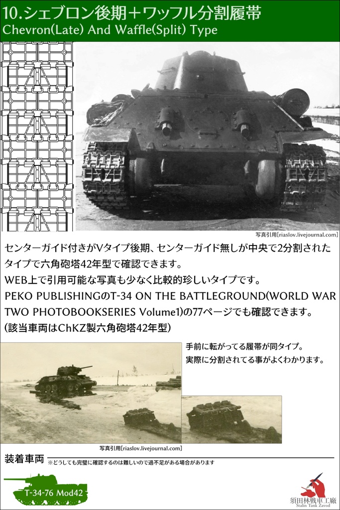 T-34 500mm幅 ピン連結式履帯