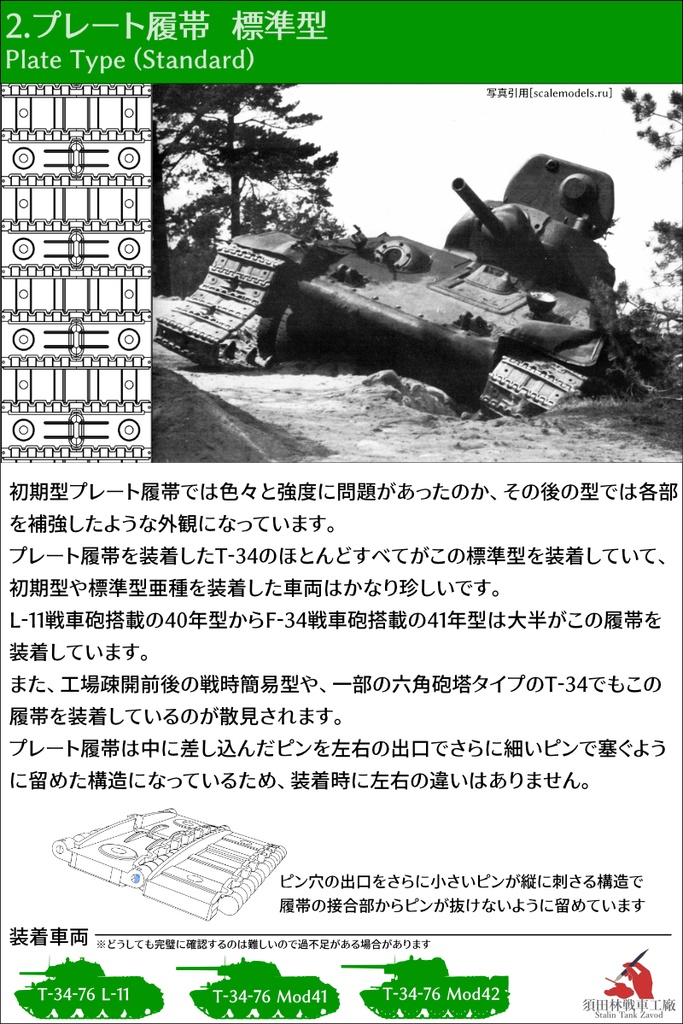 T-34 550mm幅 スナップ式履帯