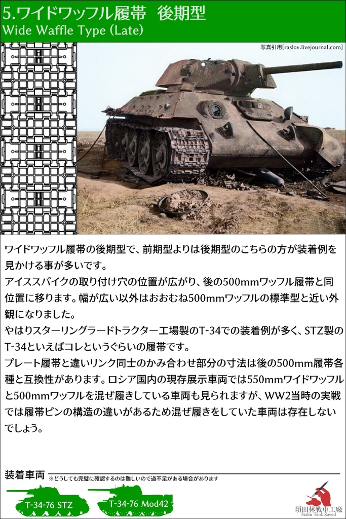 T-34 550mm幅 スナップ式履帯