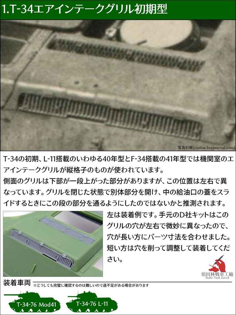 T-34 エアインテークグリル