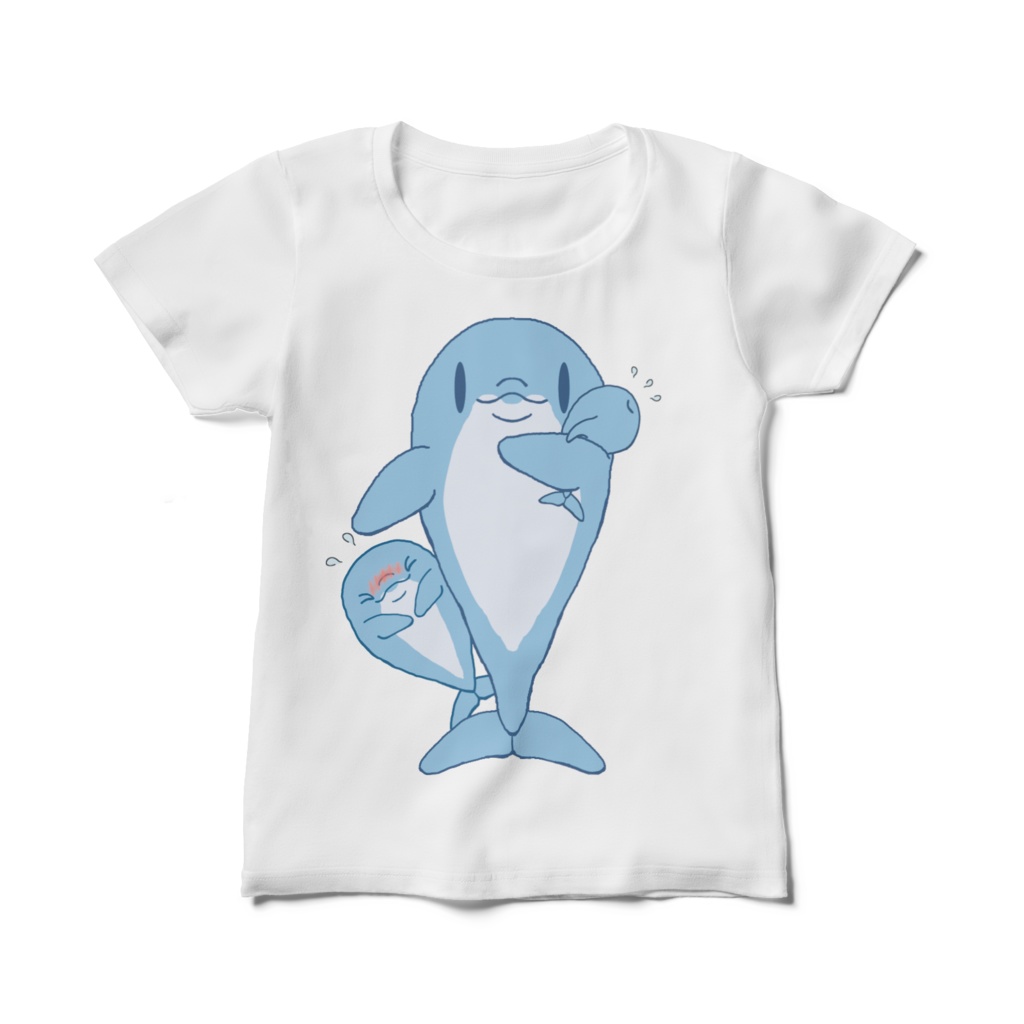 イルカの親子 レディースTシャツ