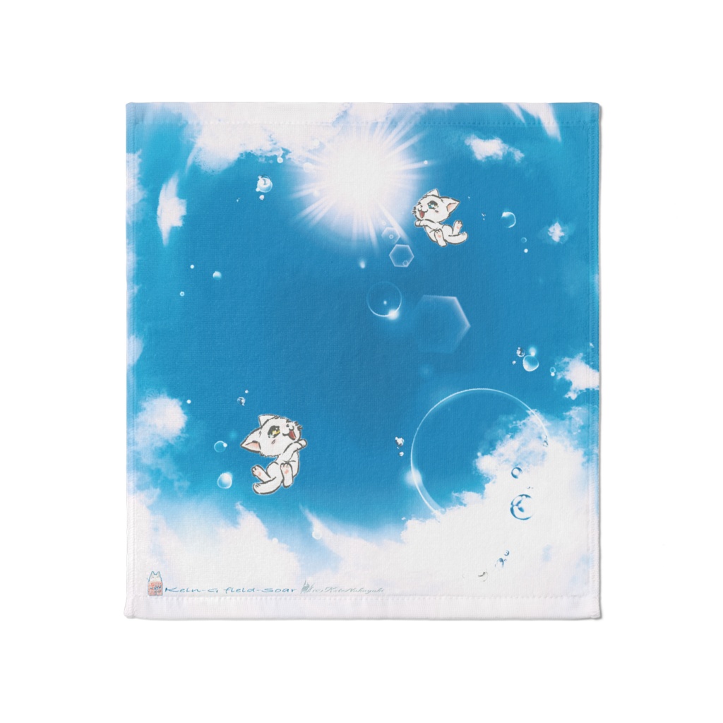 タオル-空と双仔猫