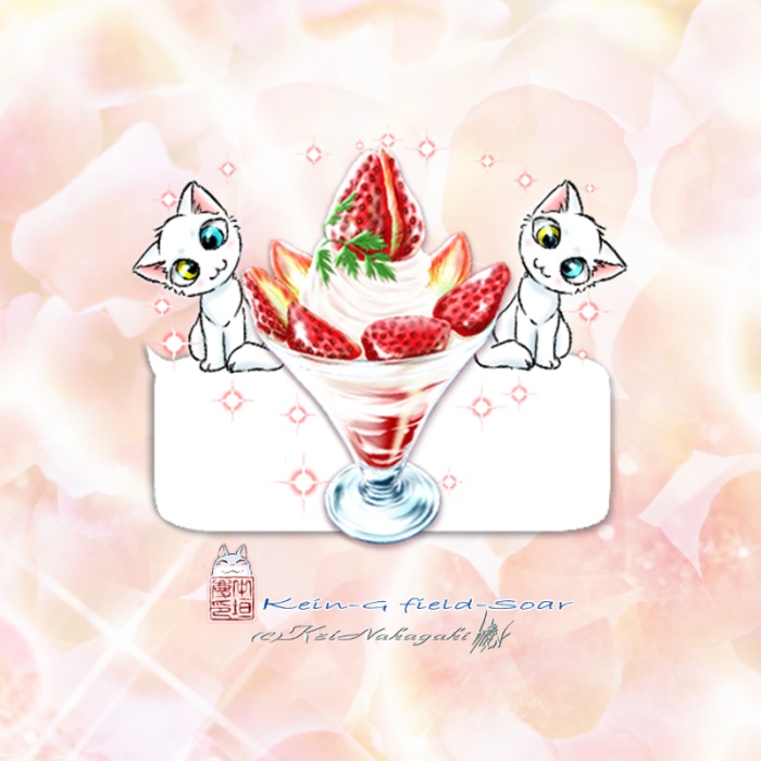 マスキングテープ25mm-スイーツと猫-メッセージ