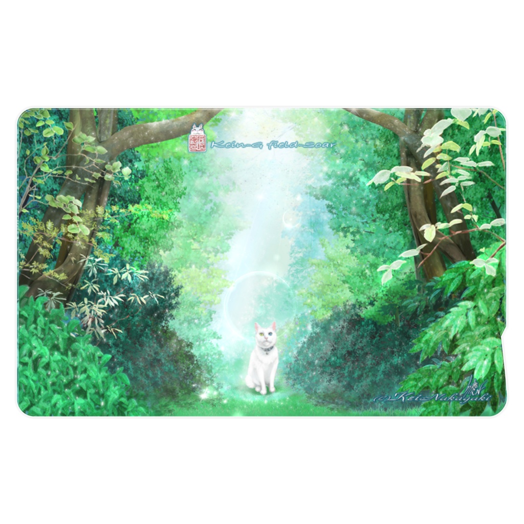 ICカードステッカー-光の森の白猫／夕空と仔猫たち