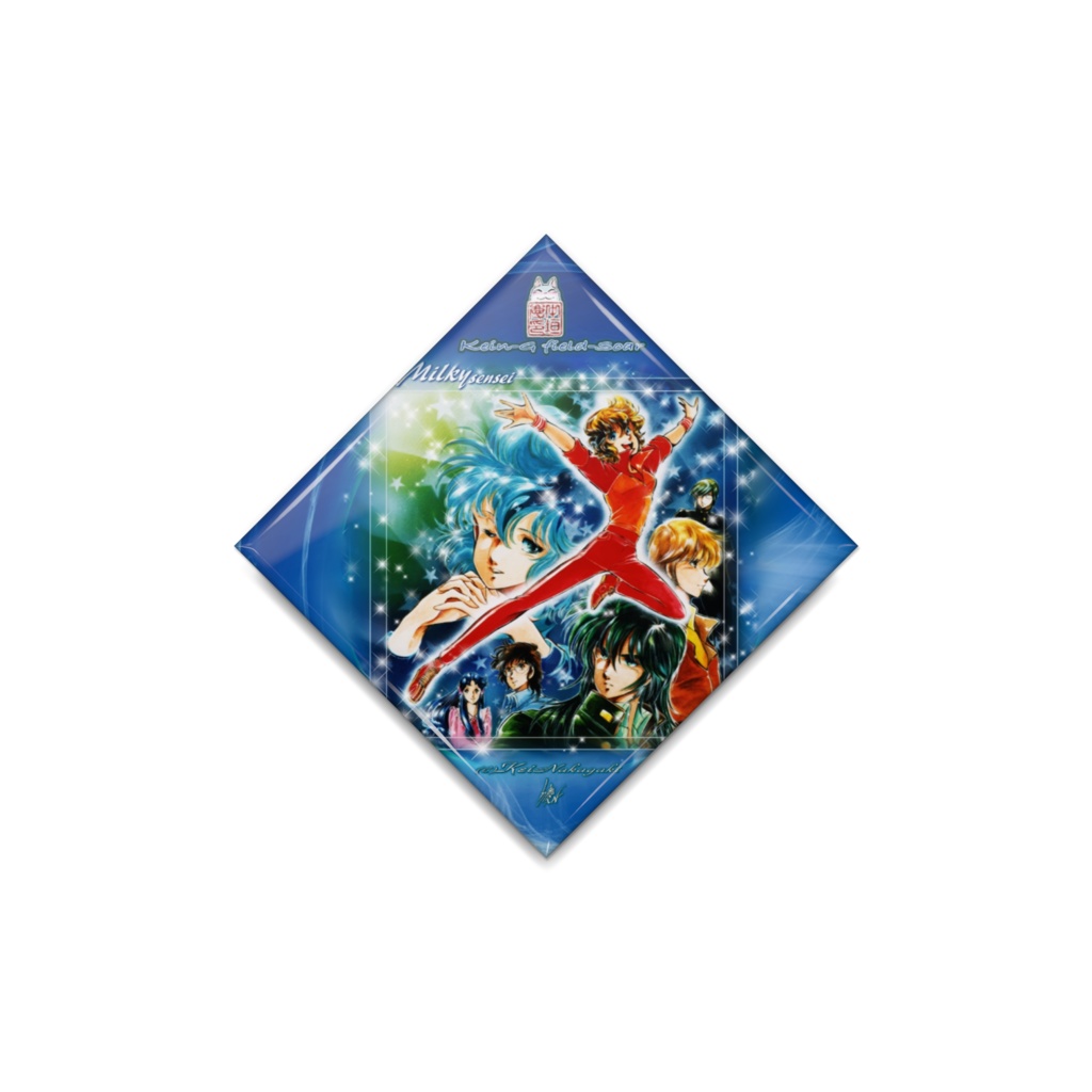 缶バッチ-ミルキィ先生-角丸76x51/ひし形40/丸32