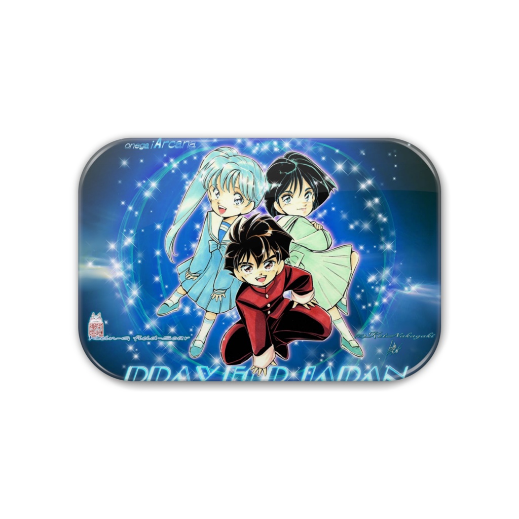 缶バッチ-お願いアルカナ-ひし形40/角丸 76x51