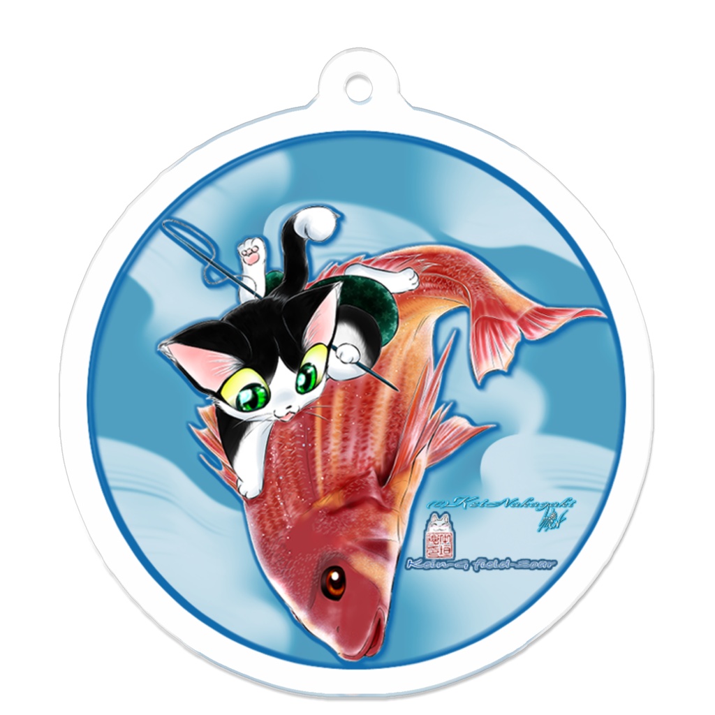 アクリルキーホルダー50mm x 50mm-恵比寿猫