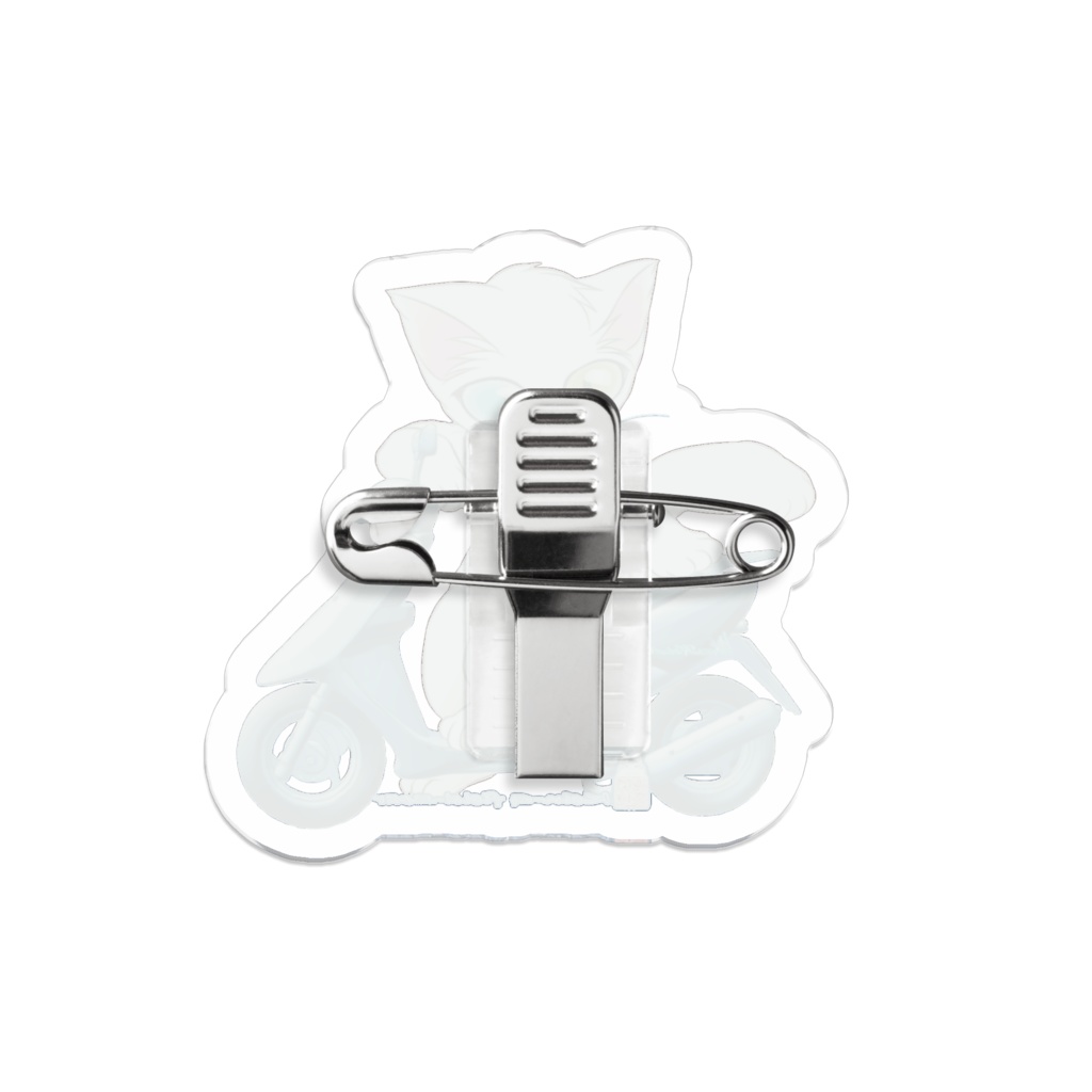 アクリルバッチ50mm x 50mm-スクーター猫